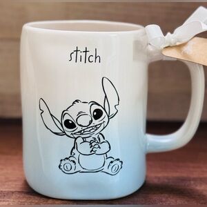 Super Cute 🥰 Rae Dunn Disney STITCH Blue Ombré Mug Double Sided BRAND NEW